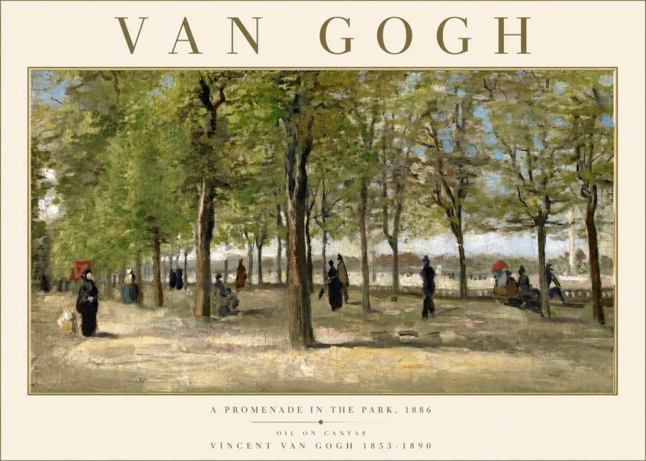 Van Gogh A Promenade in the Park No3 - Affiche