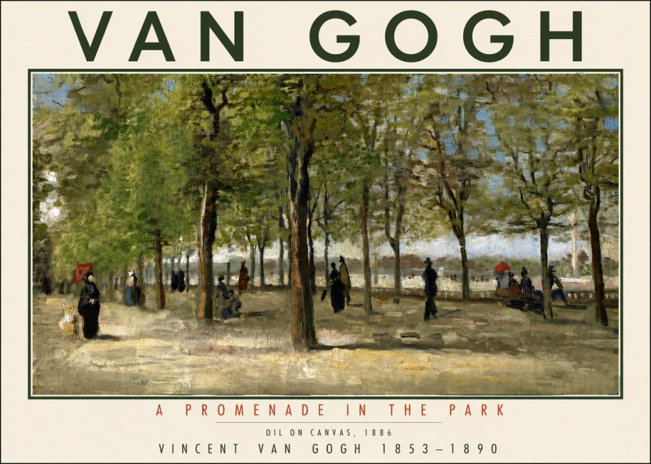 Van Gogh A Promenade in the Park No4 - Affiche
