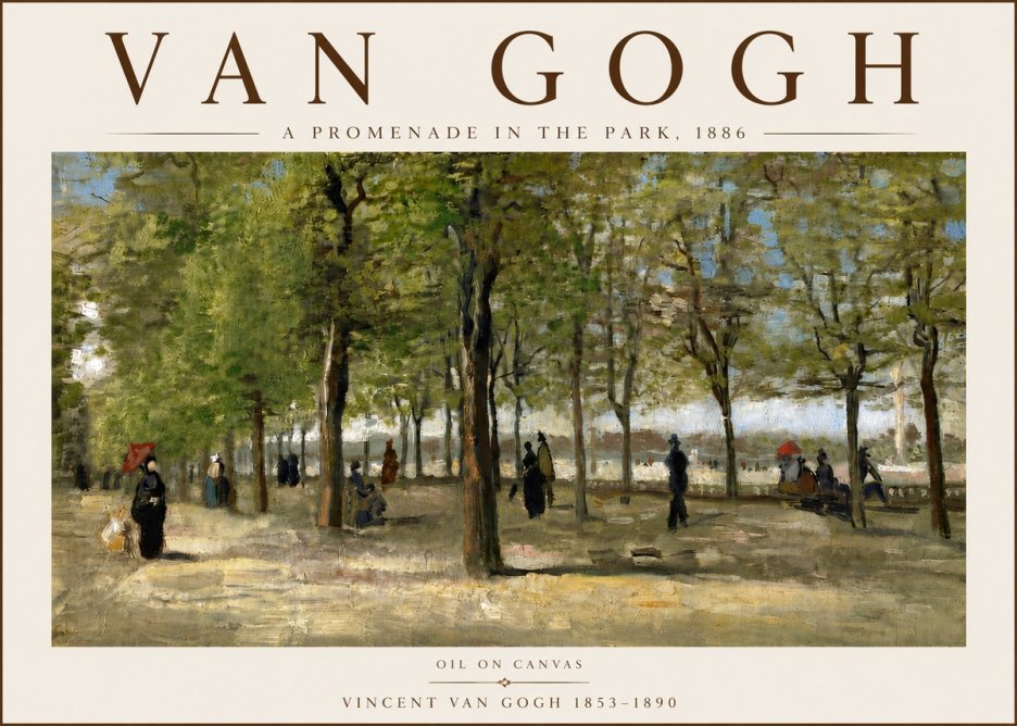 Van Gogh A Promenade in the Park No6 - Affiche