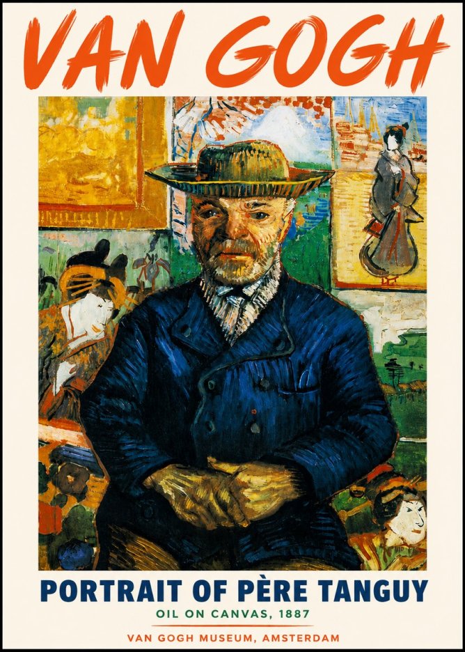 Van Gogh Portrait of Père Tanguy II No3 - Affiche