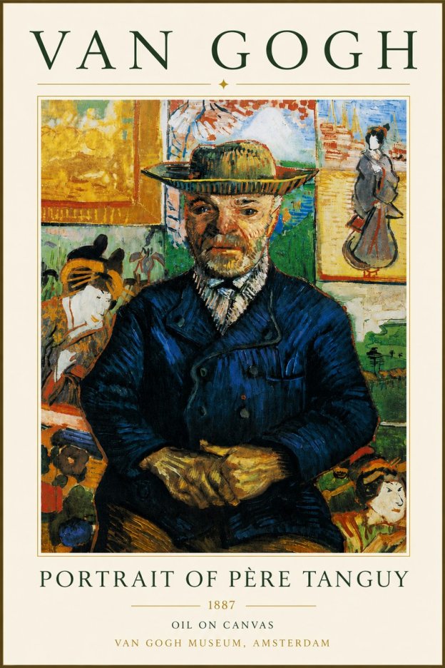 Van Gogh Portrait of Père Tanguy II No4 - Affiche