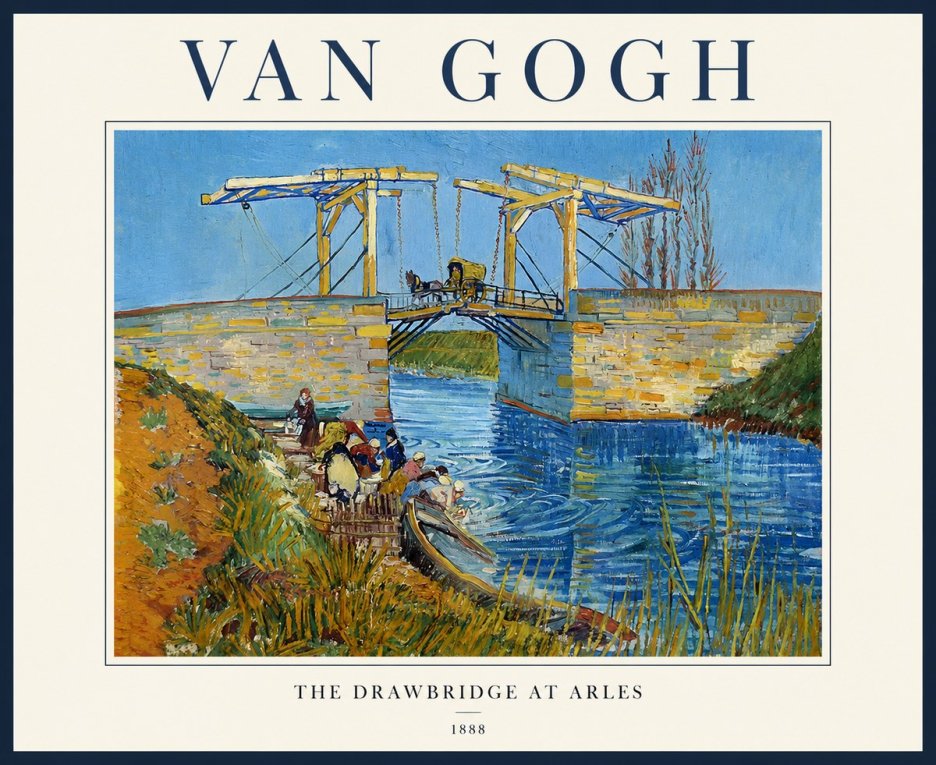 Van Gogh The Drawbridge at Arles I No1 - Affiche