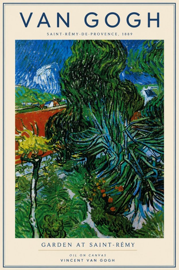 Van Gogh Garden at Saint-rémy No4 - Affiche
