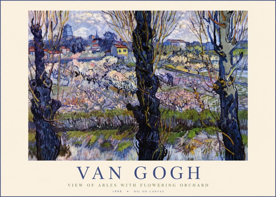 Van Gogh View of Arles with Flowering Orchard No1 - Affiche