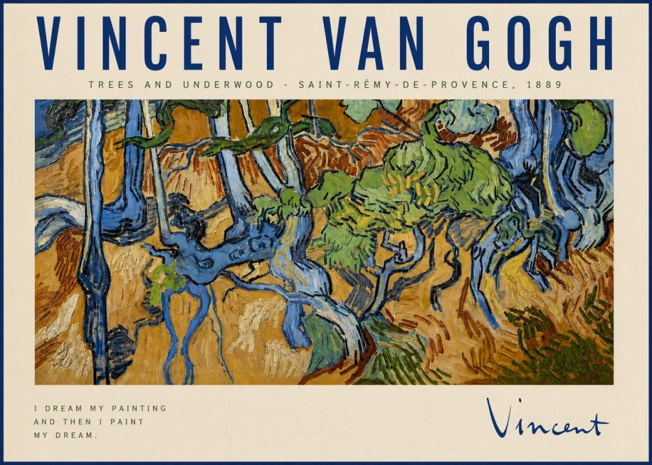 Van Gogh Trees and Underwood No4 - Affiche