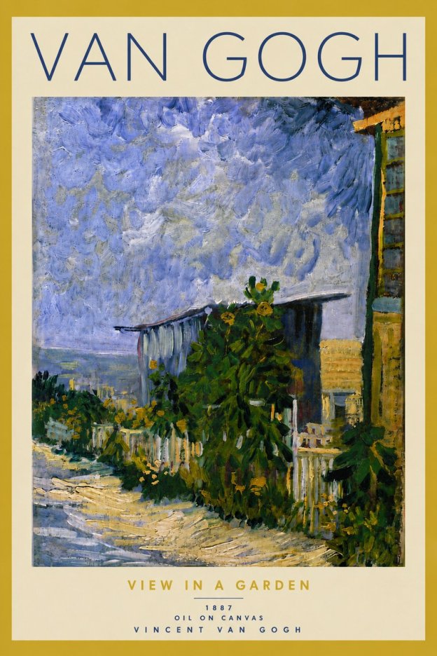 Van Gogh View in a Garden No5 - Affiche