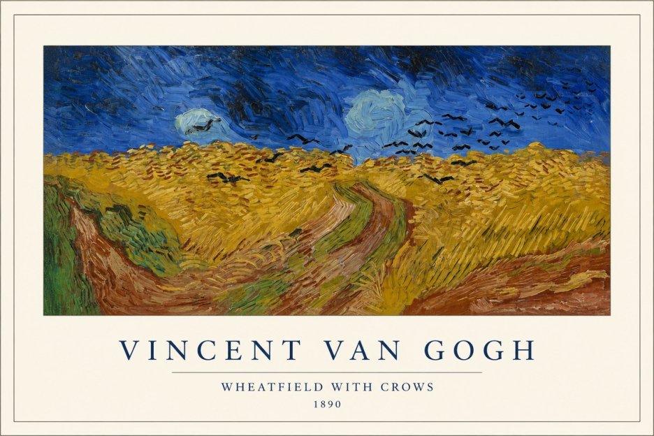 Van Gogh Wheatfield with Crows No1 - Affiche