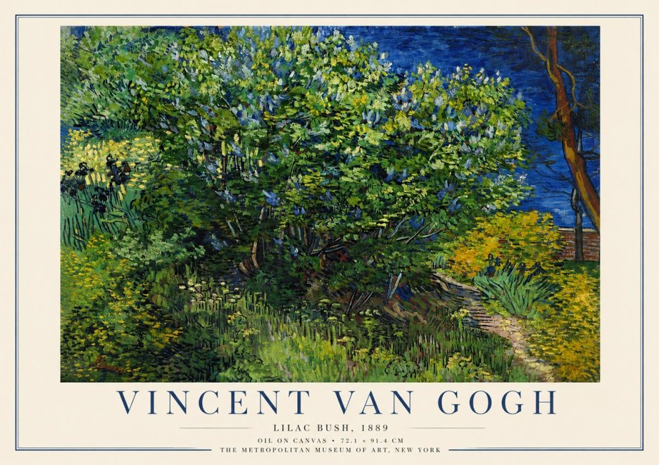 Van Gogh Lilac Bush No3 - Affiche