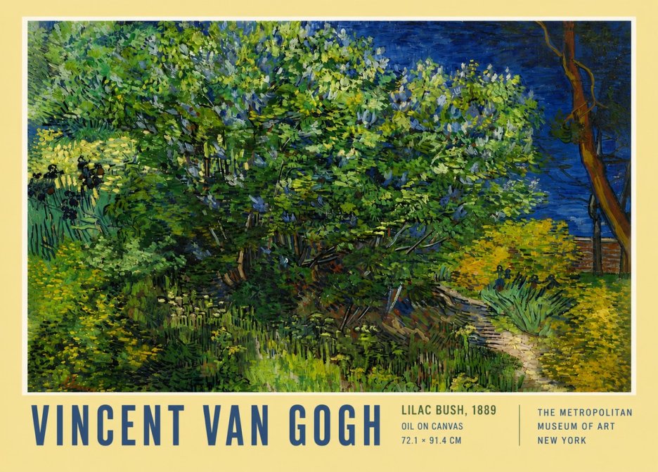 Van Gogh Lilac Bush No4 - Affiche