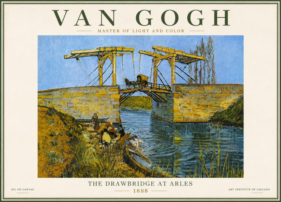 Van Gogh The Drawbridge at Arles IV No6 - Affiche