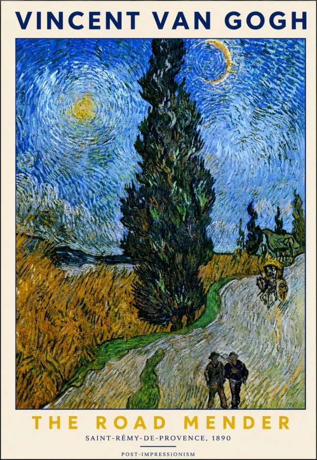 Van Gogh The Road Mender II No2 - Affiche