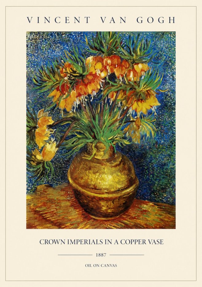Van Gogh Crown Imperials in a Copper Vase No1 - Affiche