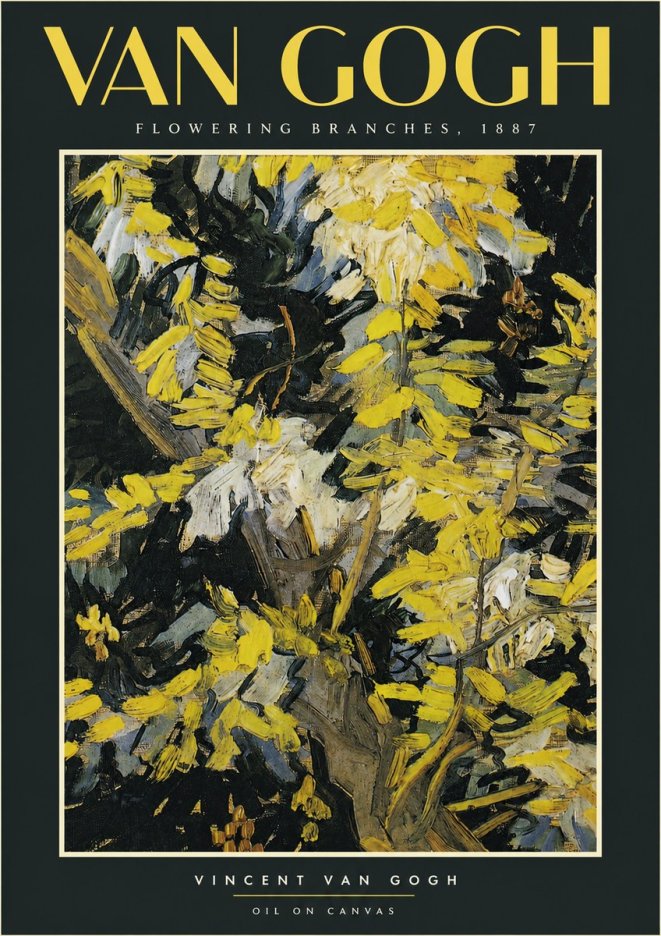 Van Gogh Flowering Branches, 1887 No4 - Affiche