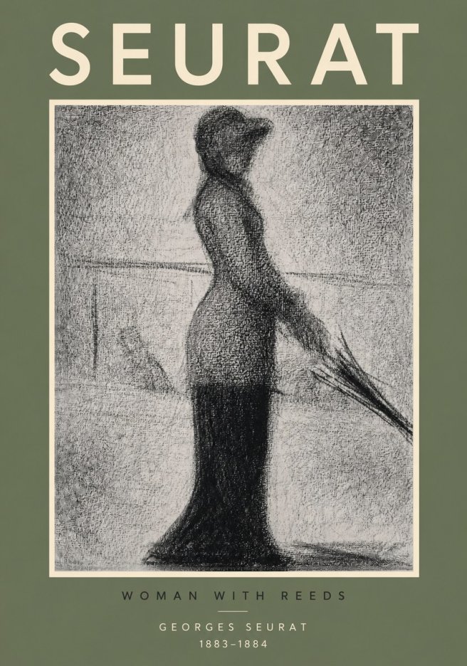 Seurat Woman with Reeds No2 - Affiche