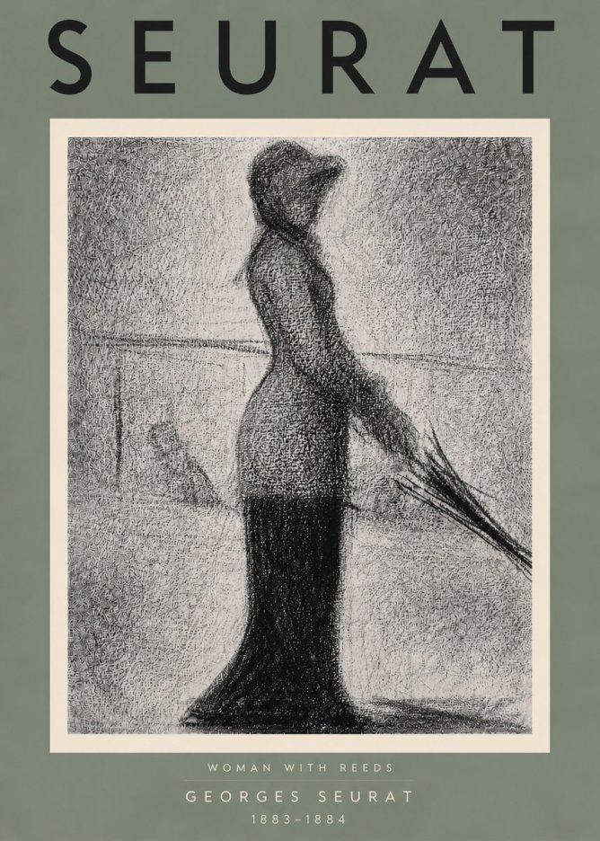Seurat Woman with Reeds No4 - Affiche