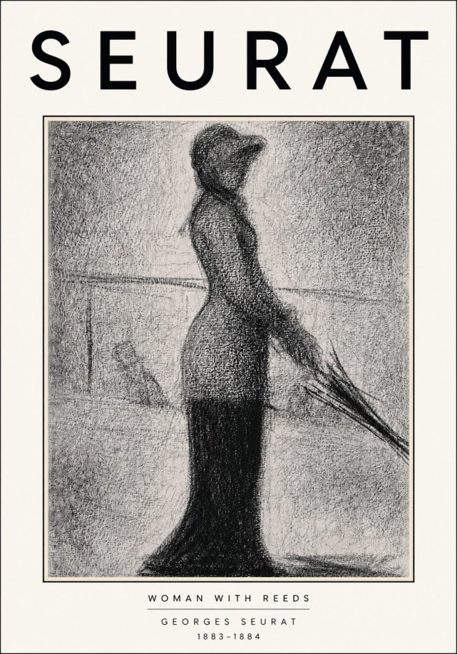 Seurat Woman with Reeds No5 - Affiche