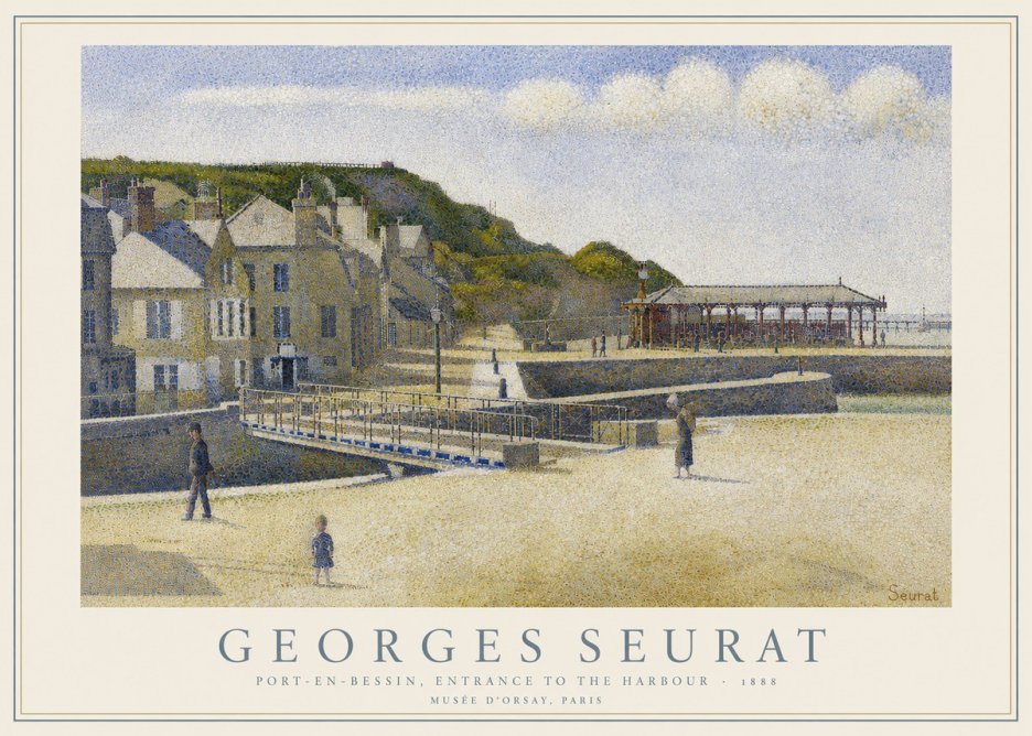 Seurat Port-en-bessin, Entrance to the Harbour, 1888 No3 - Affiche