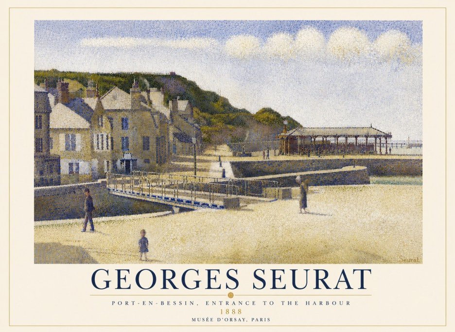 Seurat Port-en-bessin, Entrance to the Harbour, 1888 No6 - Affiche
