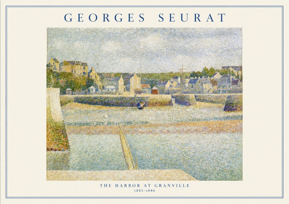Seurat The Harbor at Granville No1 - Affiche