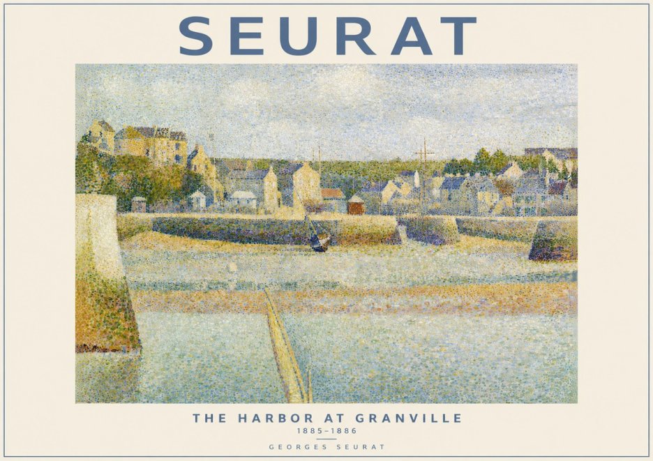 Seurat The Harbor at Granville No2 - Affiche