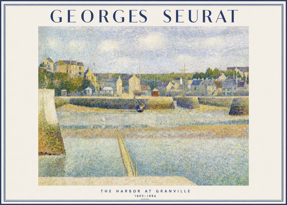 Seurat The Harbor at Granville No3 - Affiche