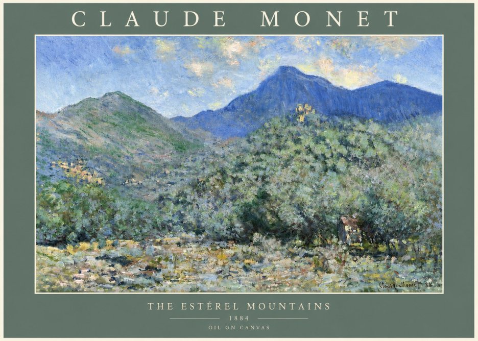 Monet The Estérel Mountains No4 - Affiche