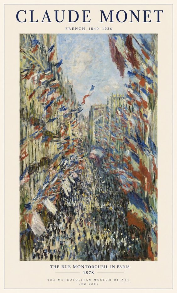Monet The Rue Montorgueil in Paris No1 - Affiche