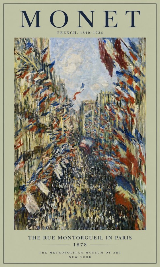 Monet The Rue Montorgueil in Paris No4 - Affiche