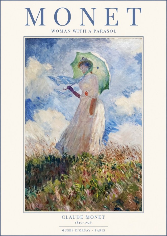 Monet Woman with a Parasol No1 - Affiche