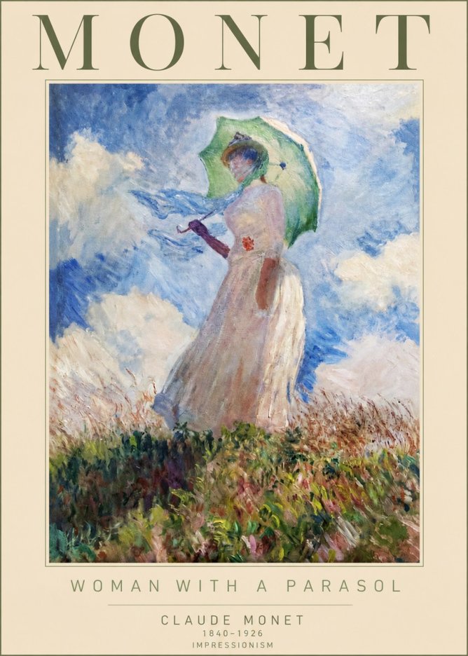 Monet Woman with a Parasol No2 - Affiche