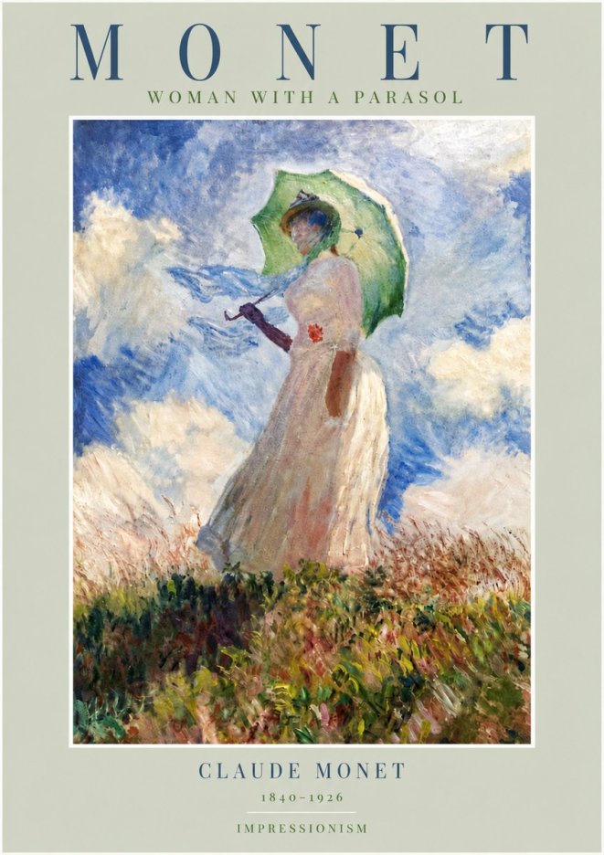 Monet Woman with a Parasol No4 - Affiche