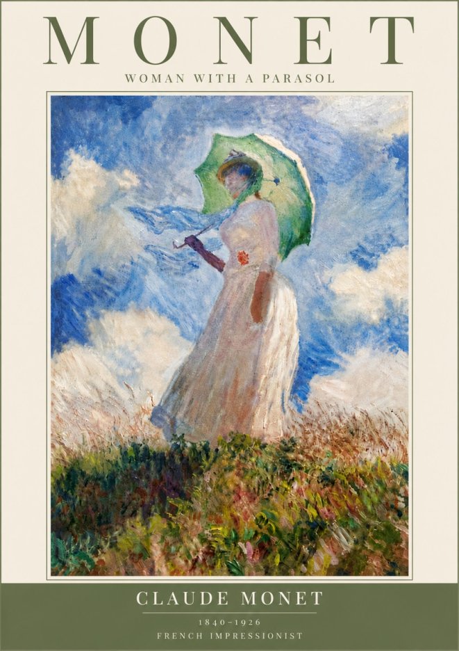 Monet Woman with a Parasol No6 - Affiche