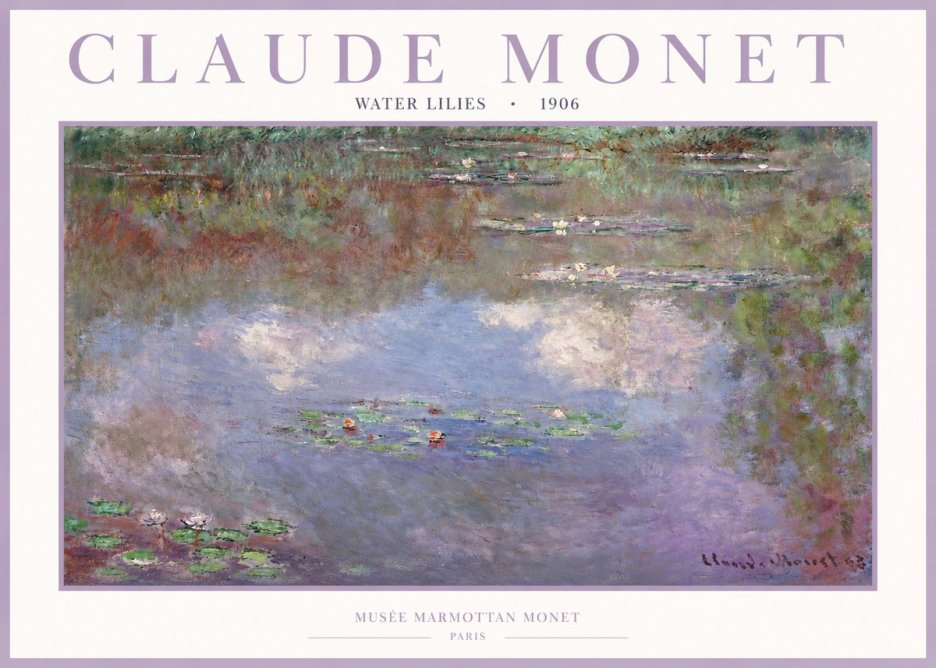 Monet Water Lilies VI No2 - Affiche