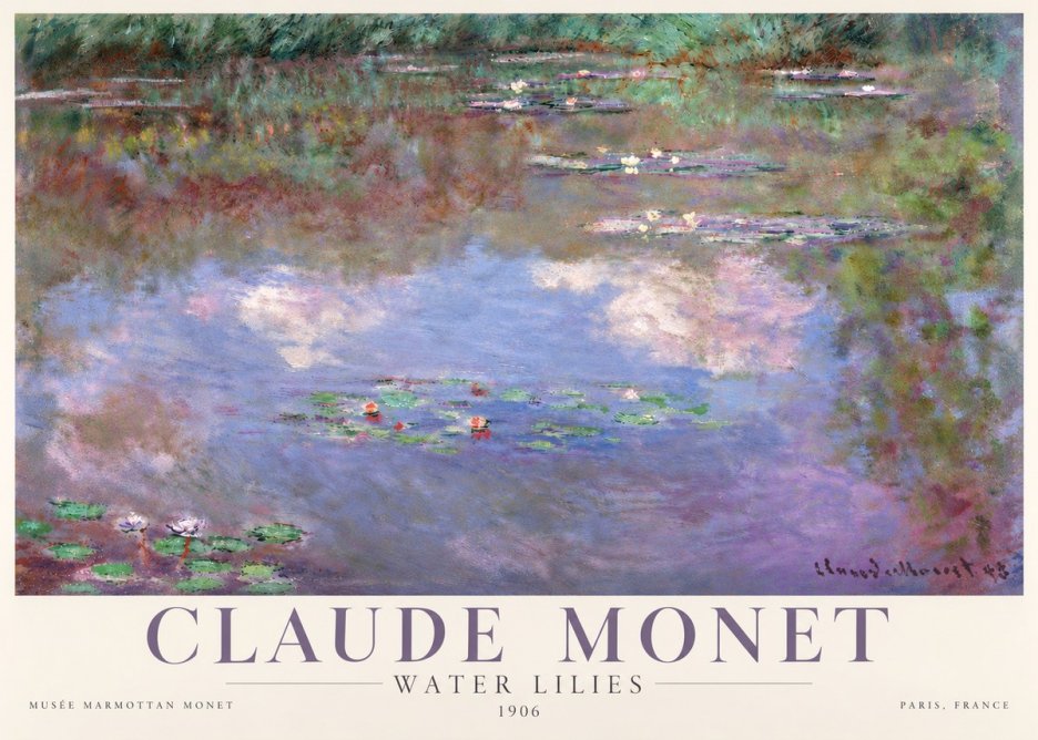 Monet Water Lilies VI No4 - Affiche