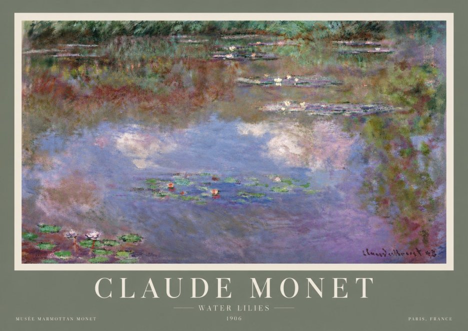 Monet Water Lilies VI No5 - Affiche