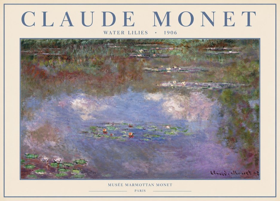 Monet Water Lilies VI No6 - Affiche