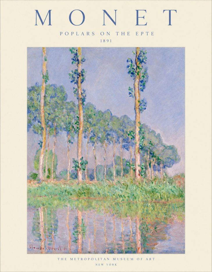 Monet Poplars on the Epte No1 - Affiche