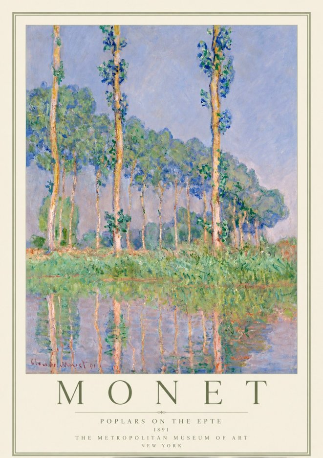 Monet Poplars on the Epte No2 - Affiche