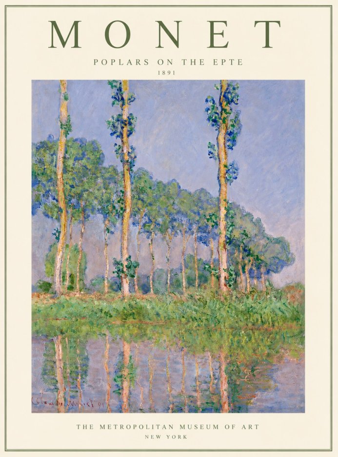 Monet Poplars on the Epte No4 - Affiche