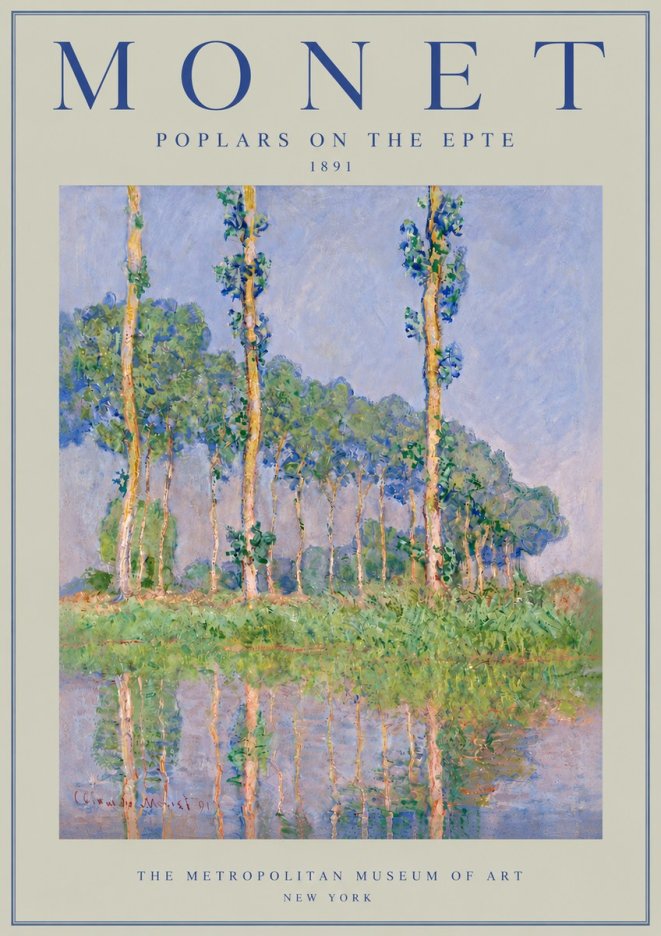 Monet Poplars on the Epte No5 - Affiche