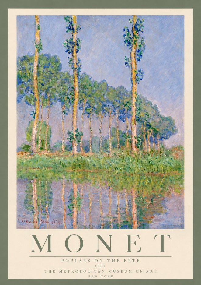 Monet Poplars on the Epte No6 - Affiche