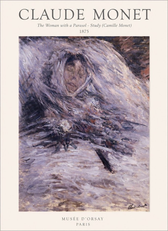 Monet The Woman with a Parasol - Study (Camille Monet) No1 - Affiche