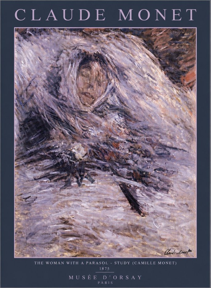 Monet The Woman with a Parasol - Study (Camille Monet) No5 - Affiche