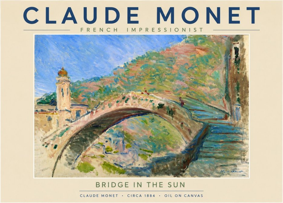 Monet Bridge in the Sun No4 - Affiche