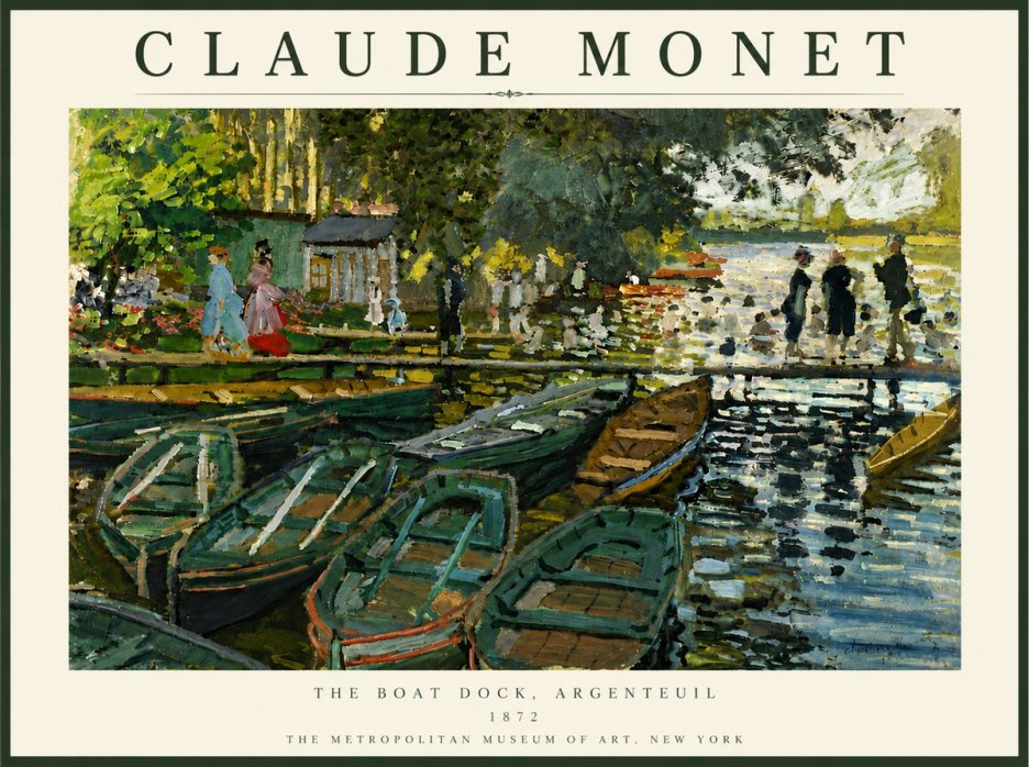 Monet The Boat Dock, Argenteuil No6 - Affiche