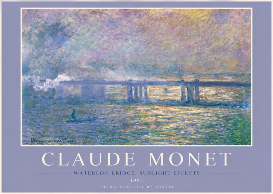 Monet Waterloo Bridge, Sunlight Effects No2 - Affiche