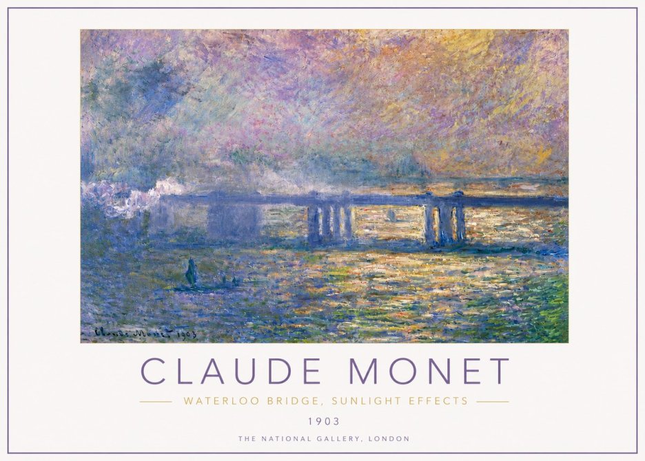 Monet Waterloo Bridge, Sunlight Effects No4 - Affiche