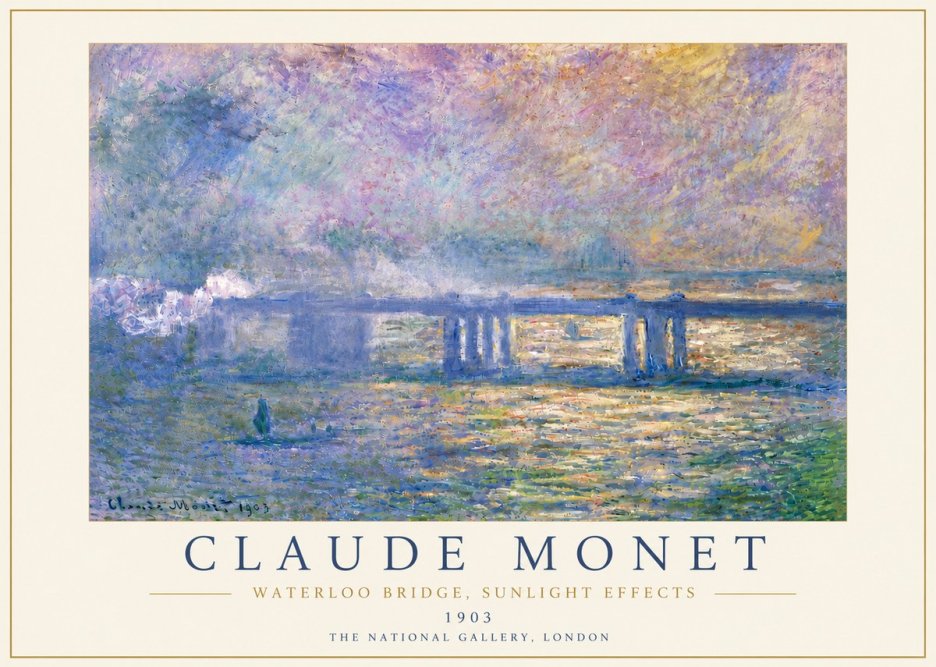 Monet Waterloo Bridge, Sunlight Effects No6 - Affiche