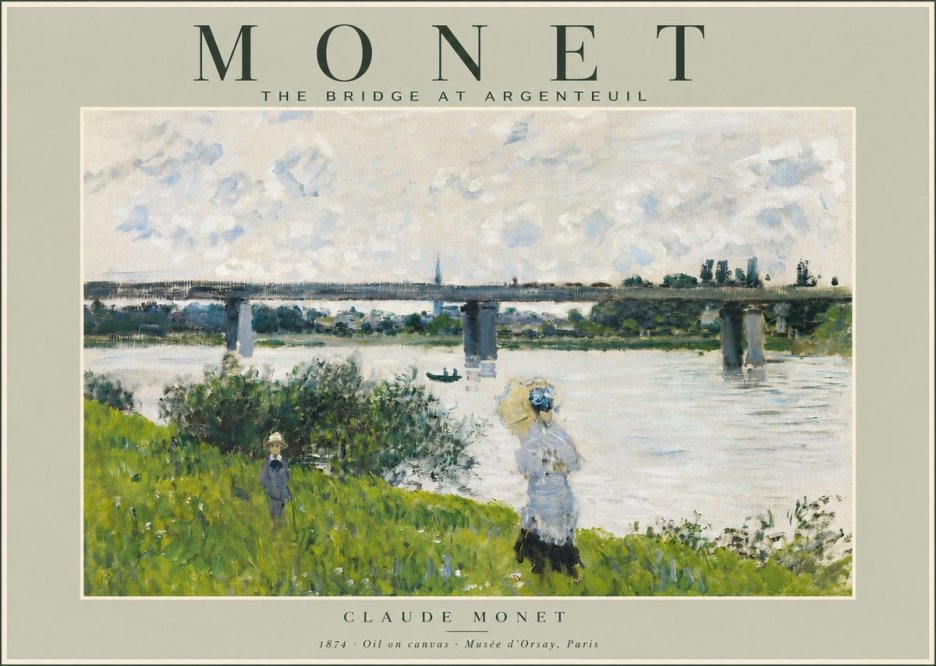 Monet The Bridge at Argenteuil II No3 - Affiche
