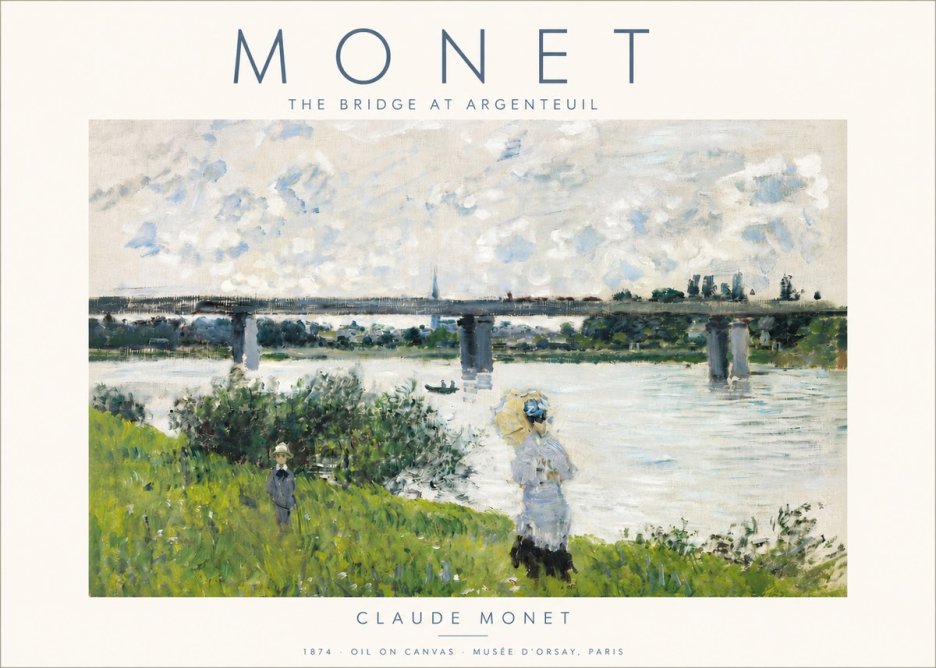 Monet The Bridge at Argenteuil II No4 - Affiche